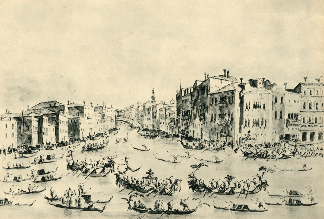 Regatta Grand Canalilla, Venetsia, 1700-luvun puolivälissä, 1943. tekijältä Francesco Guardi