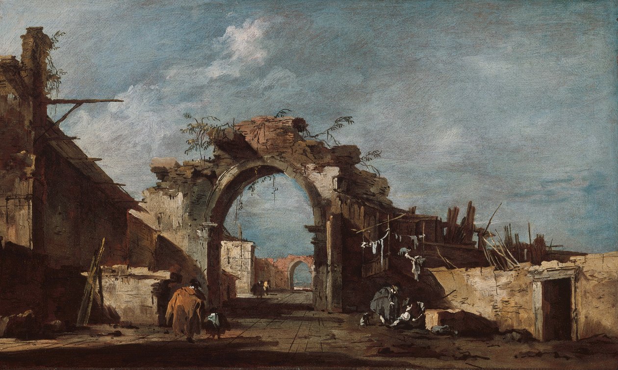 Raunioitunut Archway tekijältä Francesco Guardi