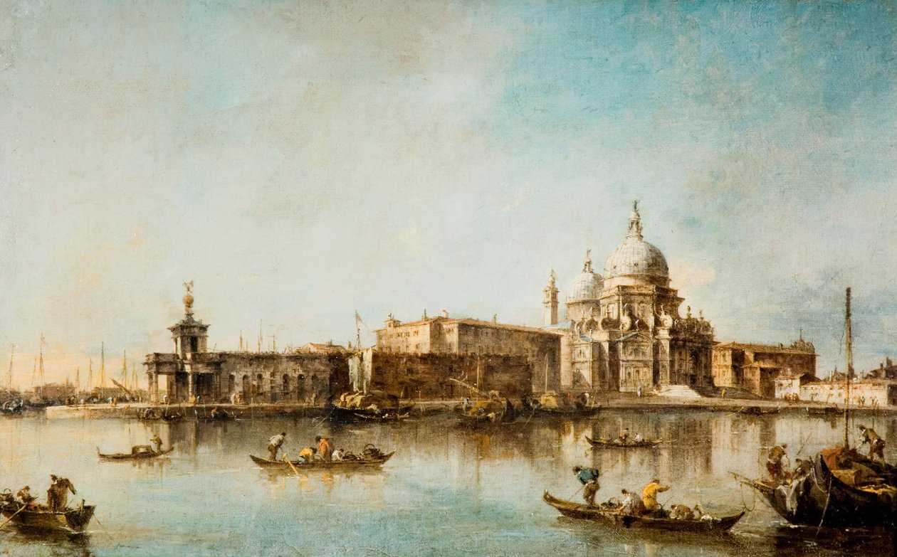 Santa Maria della Salute ja Dogana, Venetsia, 1760-1790. tekijältä Francesco Guardi