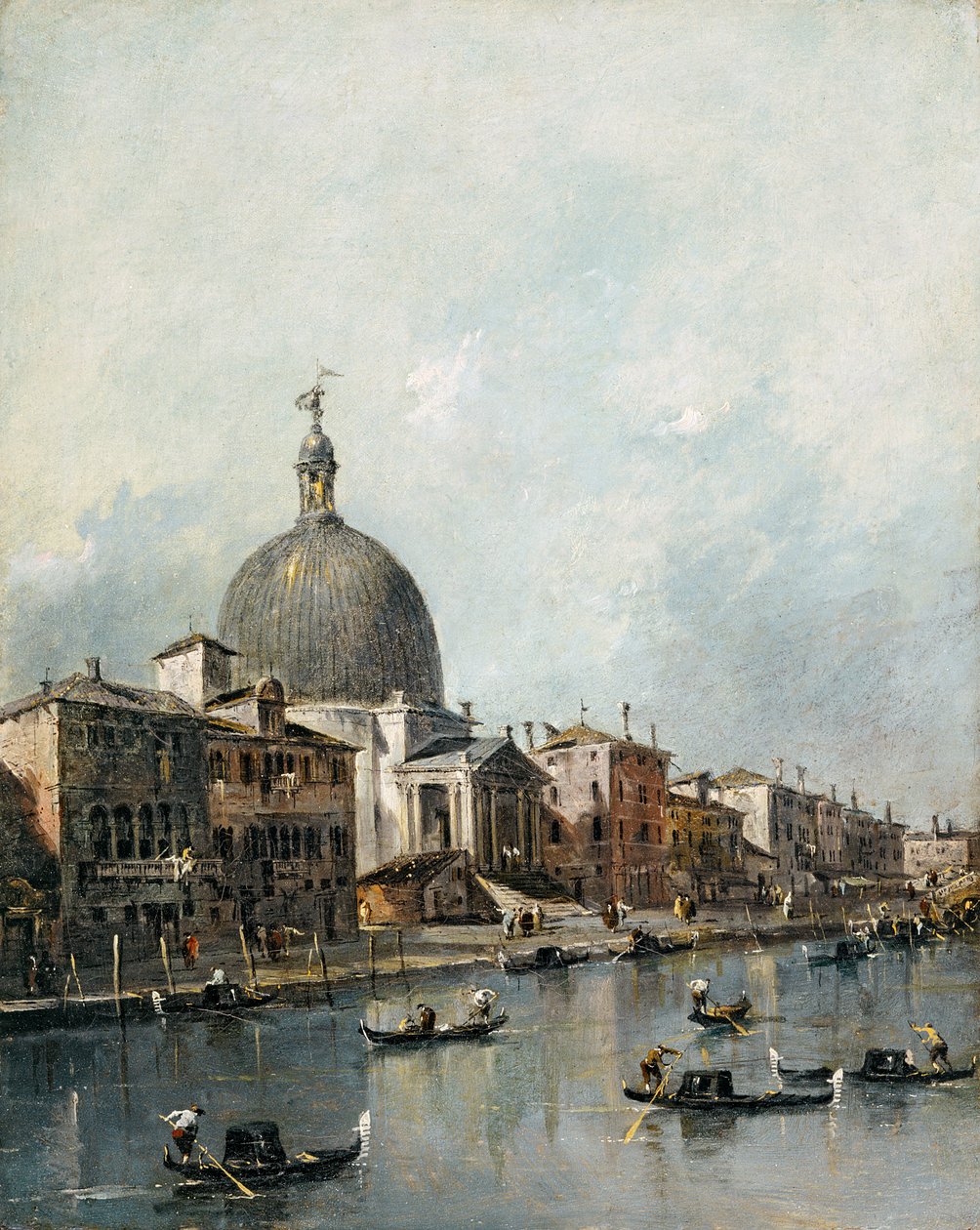 San Simeone Piccolon kirkko Grand Canalilla, Venetsia (öljy kankaalle) tekijältä Francesco Guardi