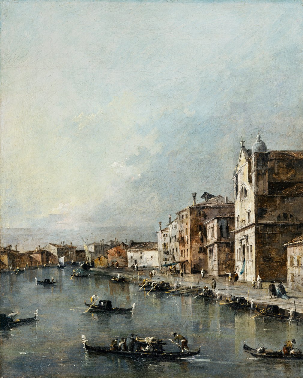 A Igreja de Santa Lúcia no Grande Canal, Veneza (óleo sobre tela) finlandês tekijältä Francesco Guardi