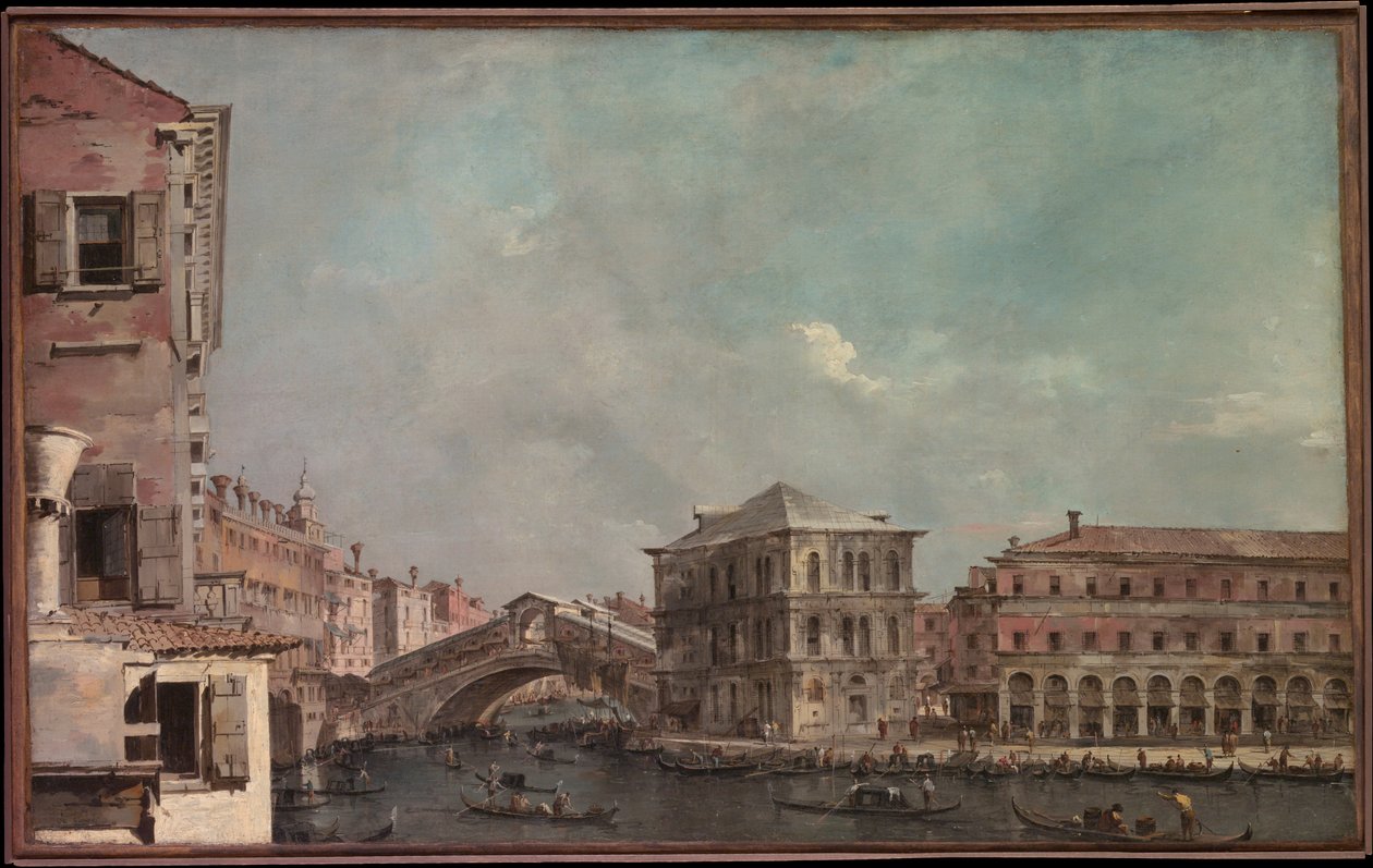 Canal Grande Rialton yläpuolella tekijältä Francesco Guardi