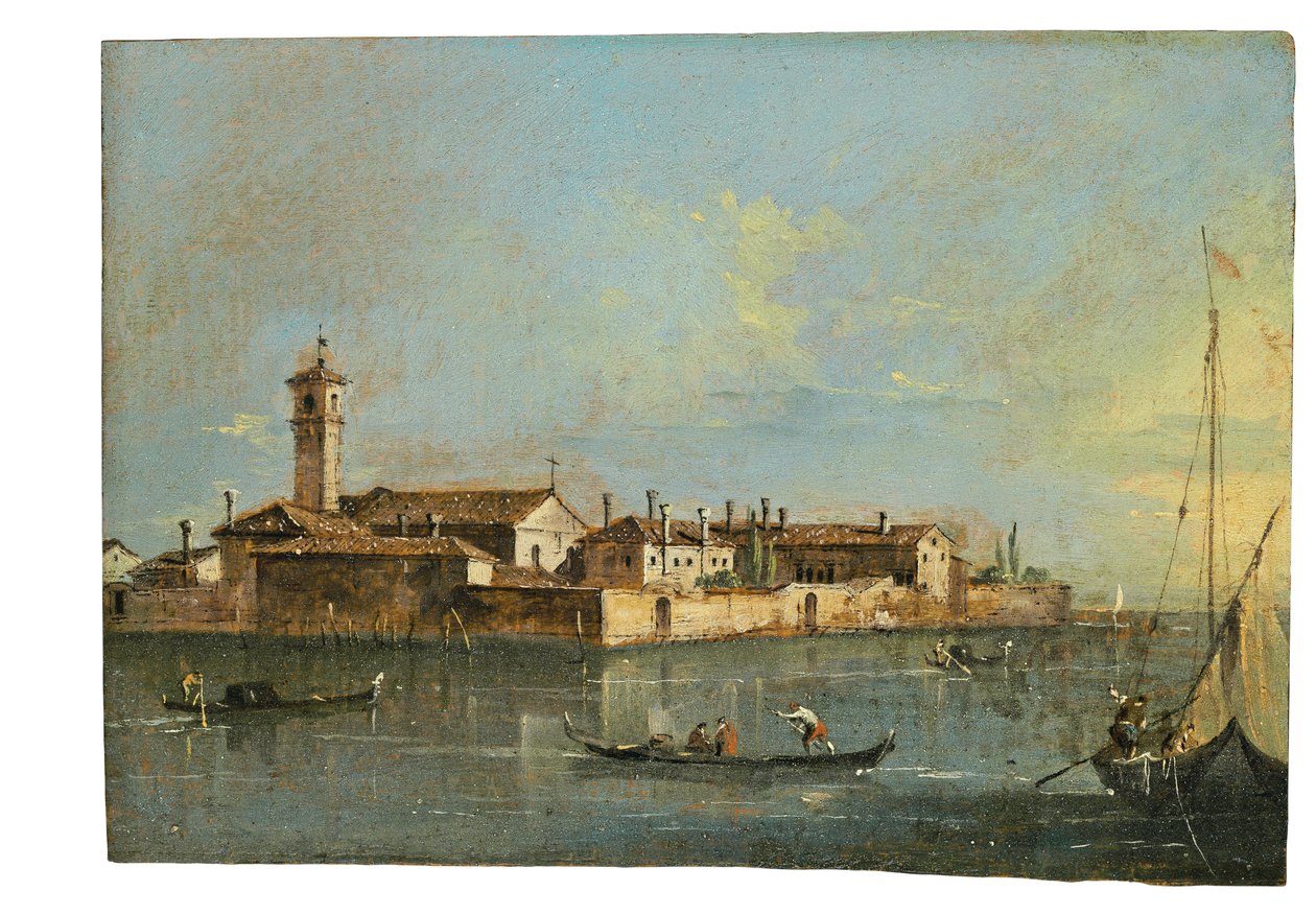 Lazzaretto Vecchion saari, Venetsia tekijältä Francesco Guardi