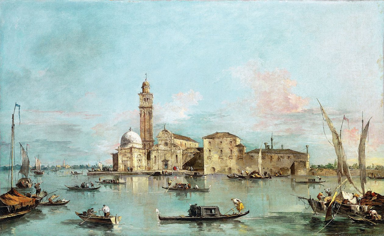 San Michelen saari, Venetsia, 1770-luku. tekijältä Francesco Guardi
