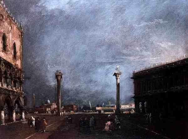 Piazzetta di San Marco Venetsiassa (öljy kankaalle) tekijältä Francesco Guardi