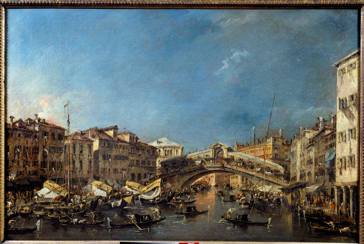 Rialton silta Venetsiassa 1700-luvulla Francesco Guardin (1712-1793) maalaus 1700-luvun su. 0,62x0,93 m Toulouse, Musee des Augustins tekijältä Francesco Guardi