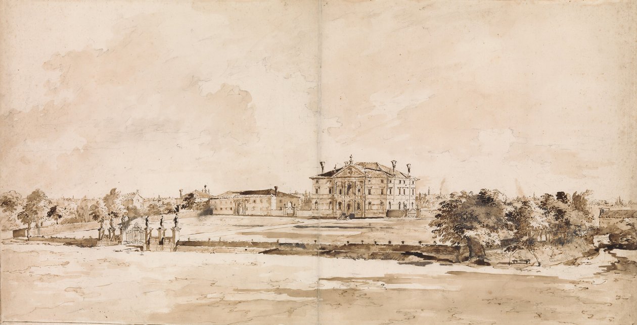 Villa Loredan, lähellä Trevisoa, noin. 1778. tekijältä Francesco Guardi