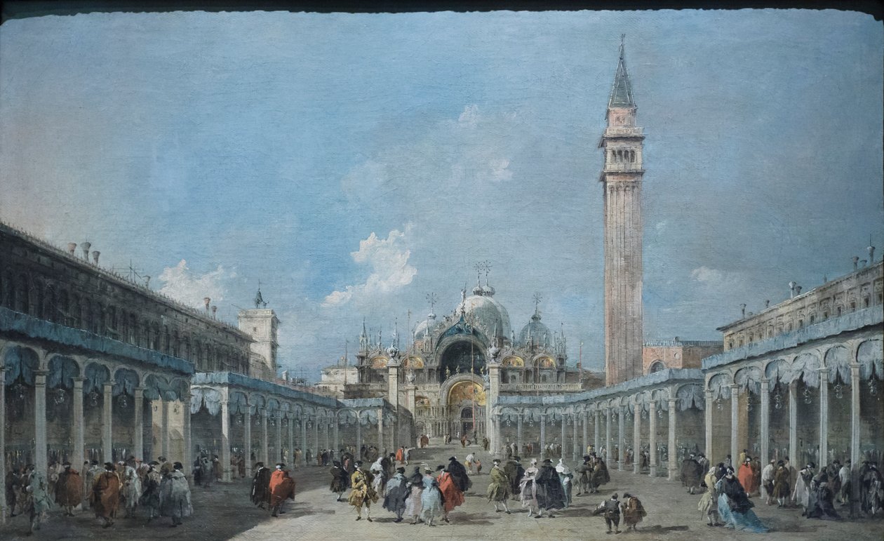 Ylösnousemuksen juhla Piazza San Marcon aukiolla, noin 1775 (öljy kankaalle). tekijältä Francesco Guardi