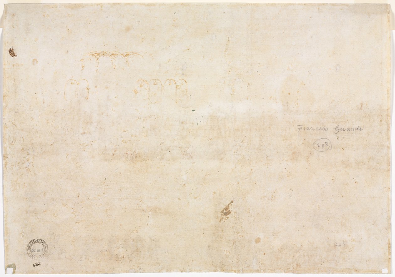 Kolme luonnosta kaarista, 1782. tekijältä Francesco Guardi