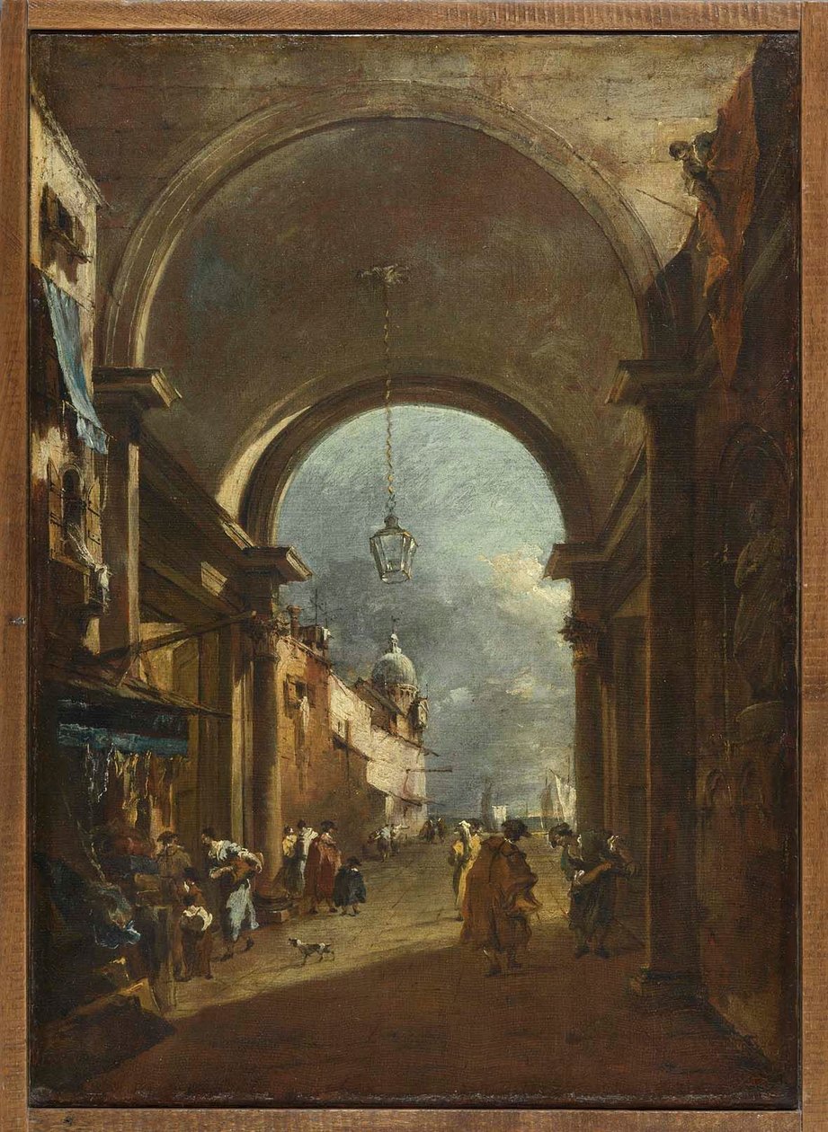 Näkymä portin läpi tekijältä Francesco Guardi