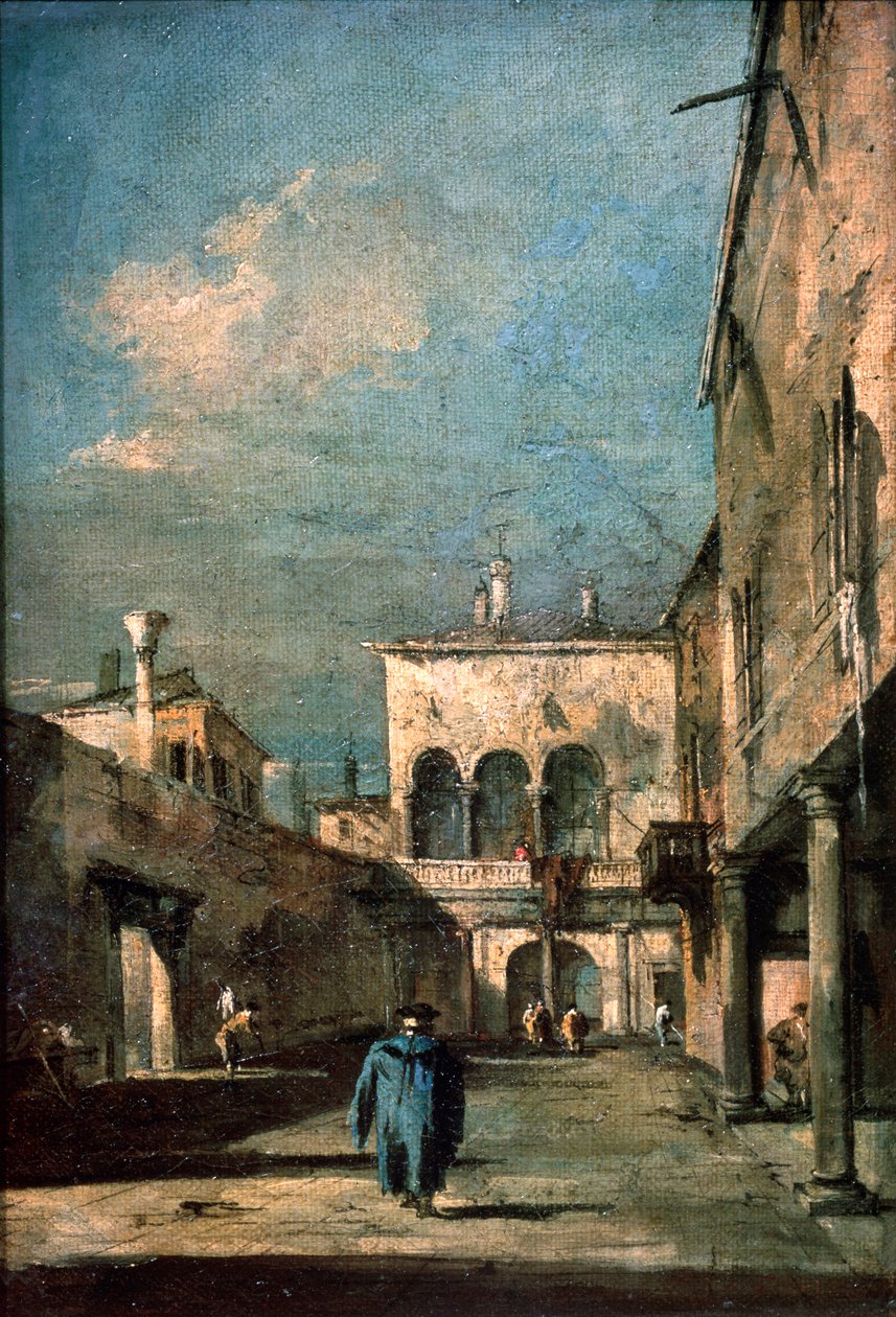 Venetsialainen sisäpiha, 1770-luku. tekijältä Francesco Guardi