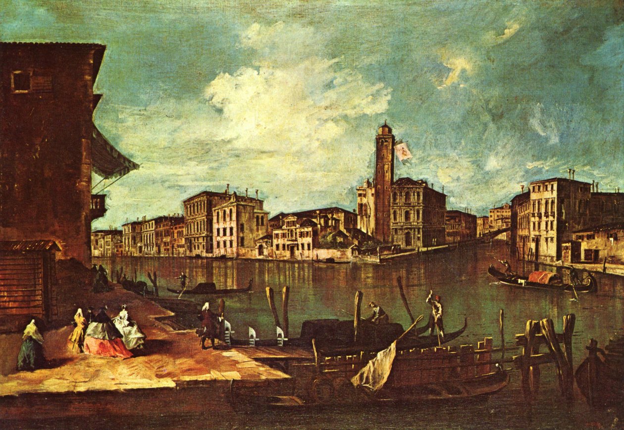 Venetsia, Grand Canal ja San Geremia, Palazzo Labia ja Cannaregion sisäänkäynti tekijältä Francesco Guardi