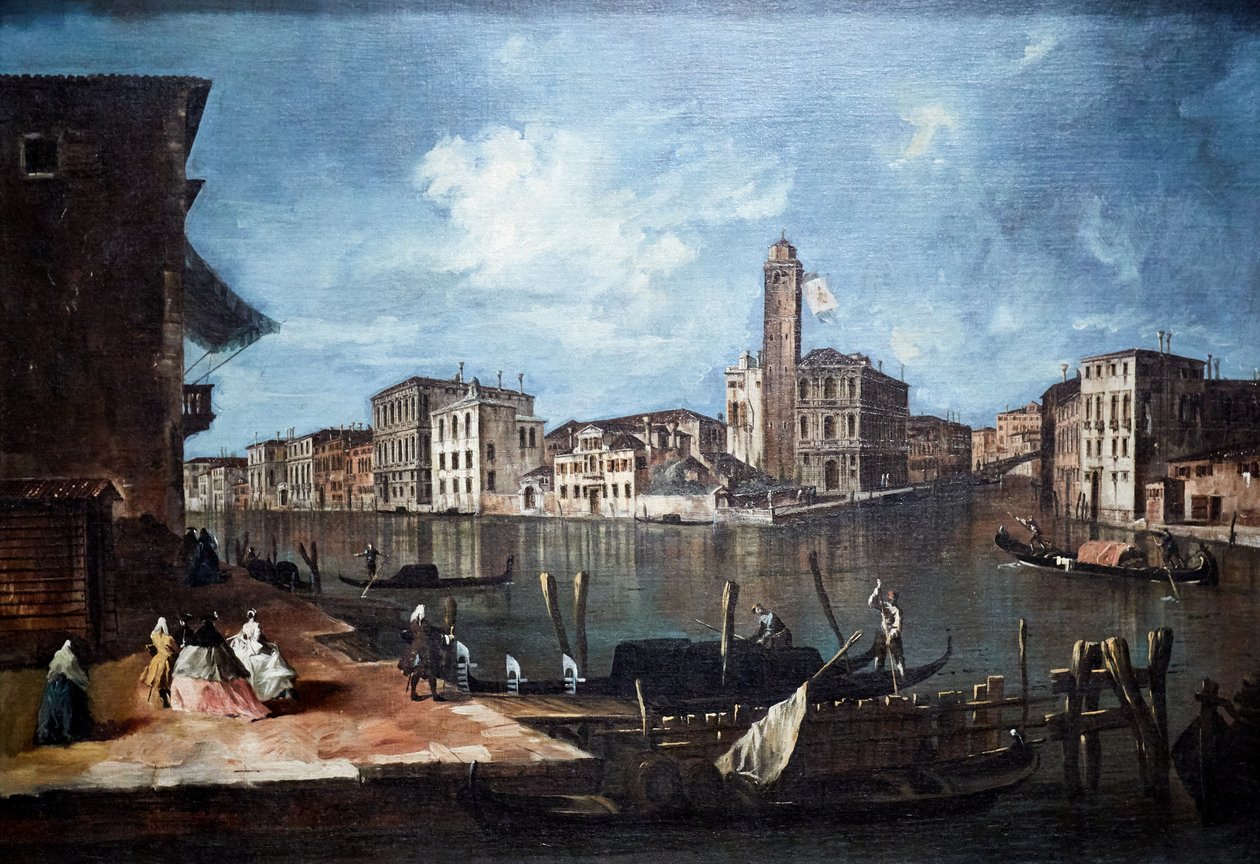 Venetsia, Grand Canal ja San Geremia, Palazzo Labia ja Cannaregion sisäänkäynti tekijältä Francesco Guardi