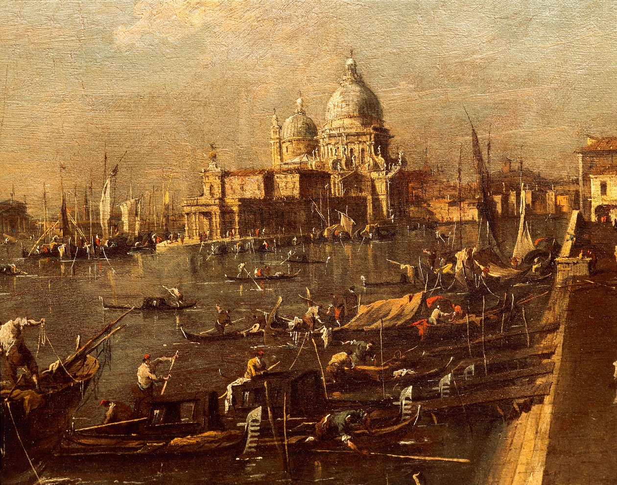 Näkymä laiturilta kohti Santa Maria della Salutea tekijältä Francesco Guardi