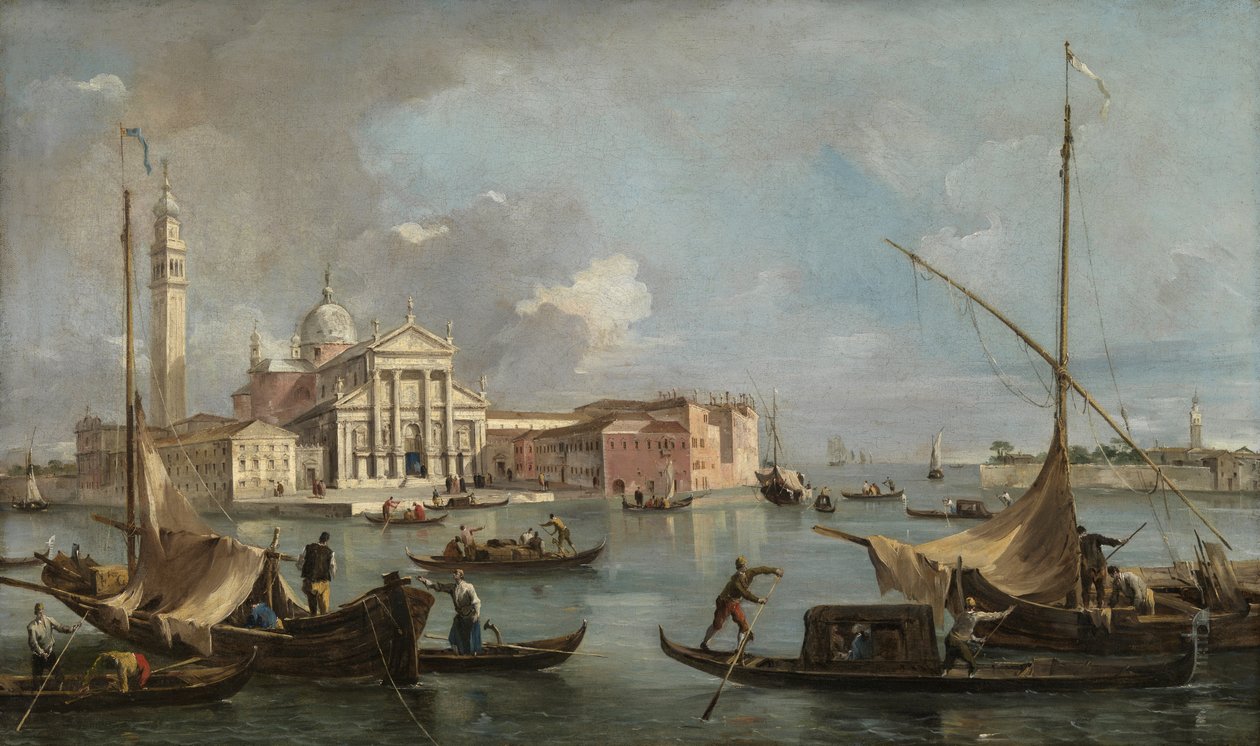 Näkymä San Giorgio Maggiorelle, n. 1760 (öljy kankaalle) tekijältä Francesco Guardi