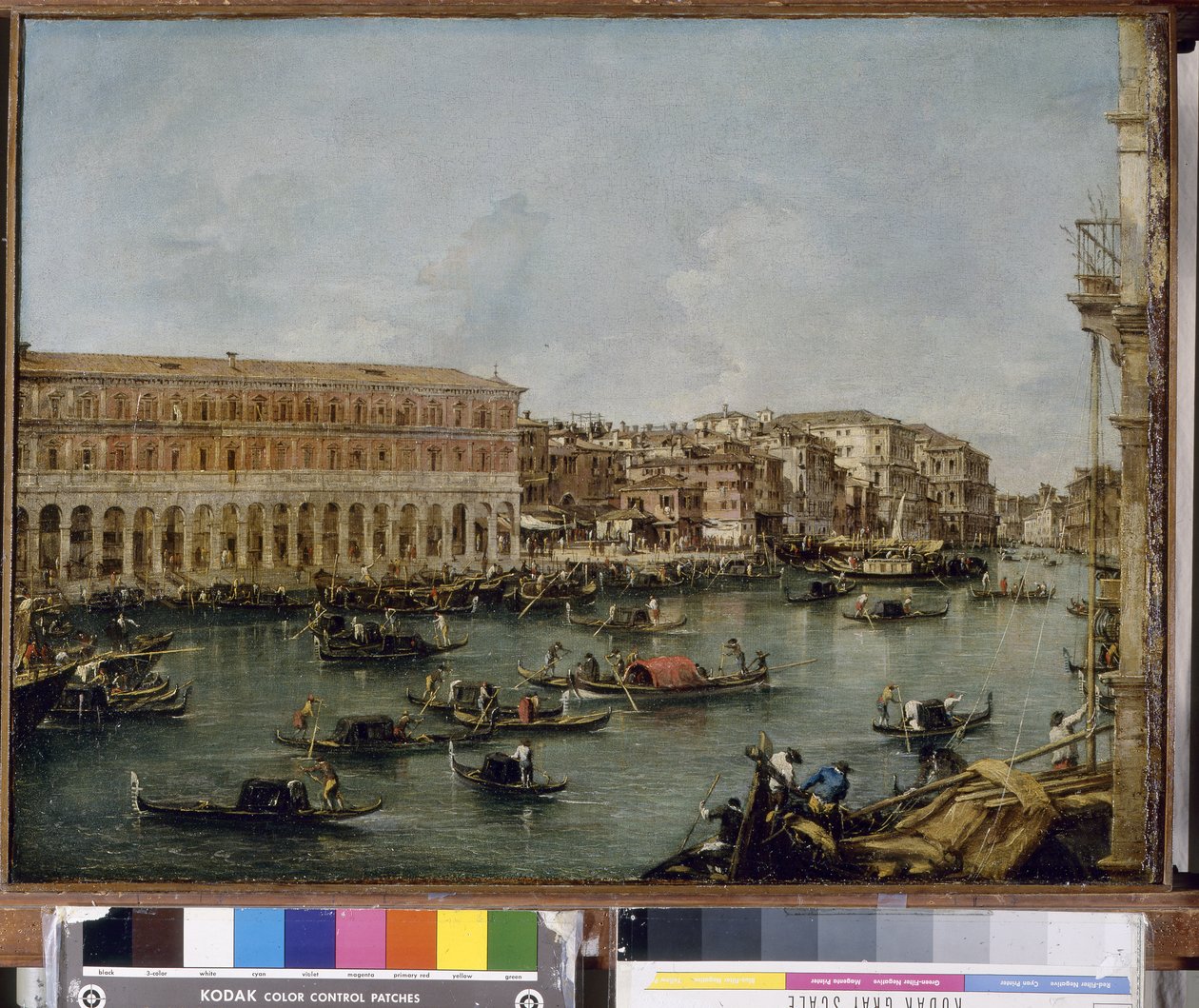 Näkymä Grand Canalille ja Fabbriche Nuove di Rialto, 1756-60 tekijältä Francesco Guardi