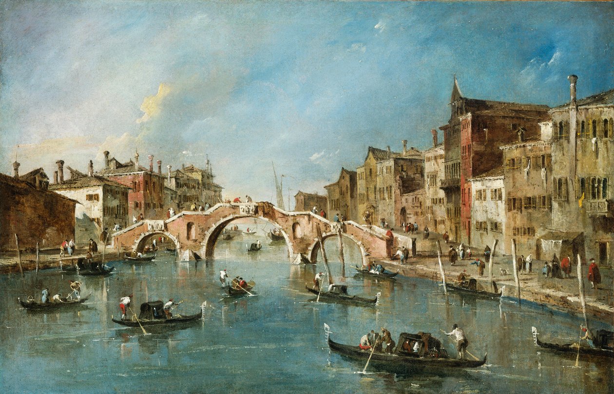 Näkymä Cannaregio-kanavalle Venetsiassa tekijältä Francesco Guardi