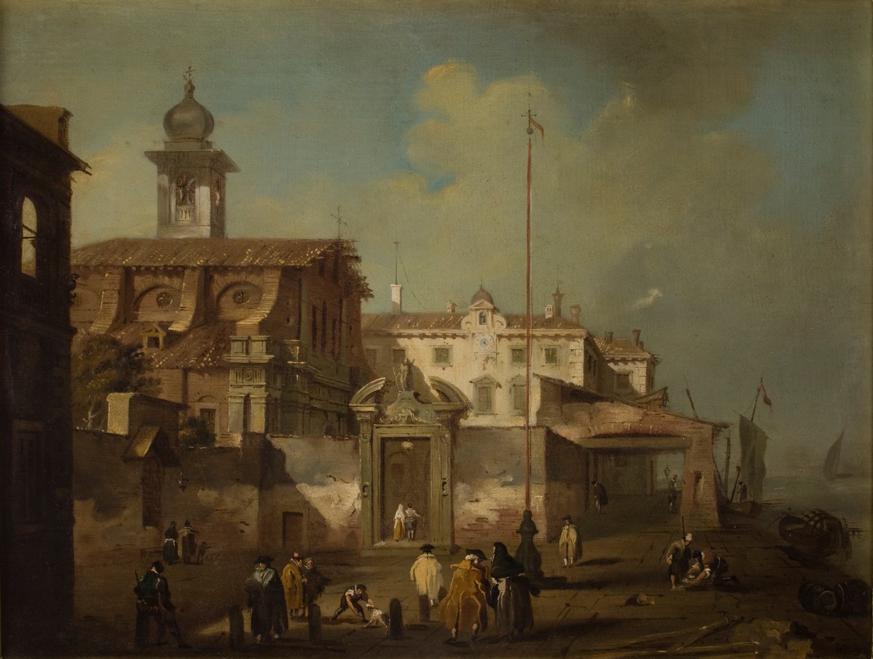 Näkymä italialaisesta kaupungista tekijältä Francesco Guardi