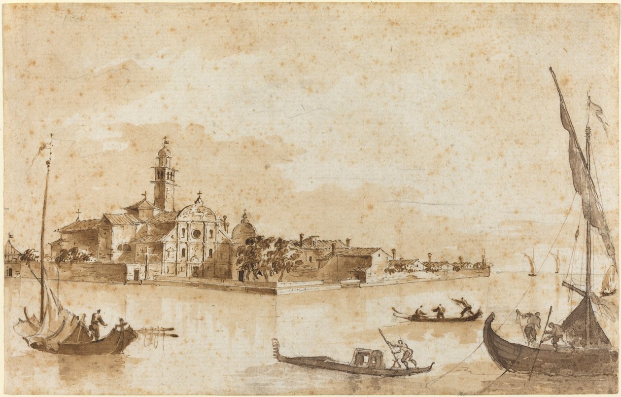San Clementen saari tekijältä Francesco Guardi and Giacomo Guardi