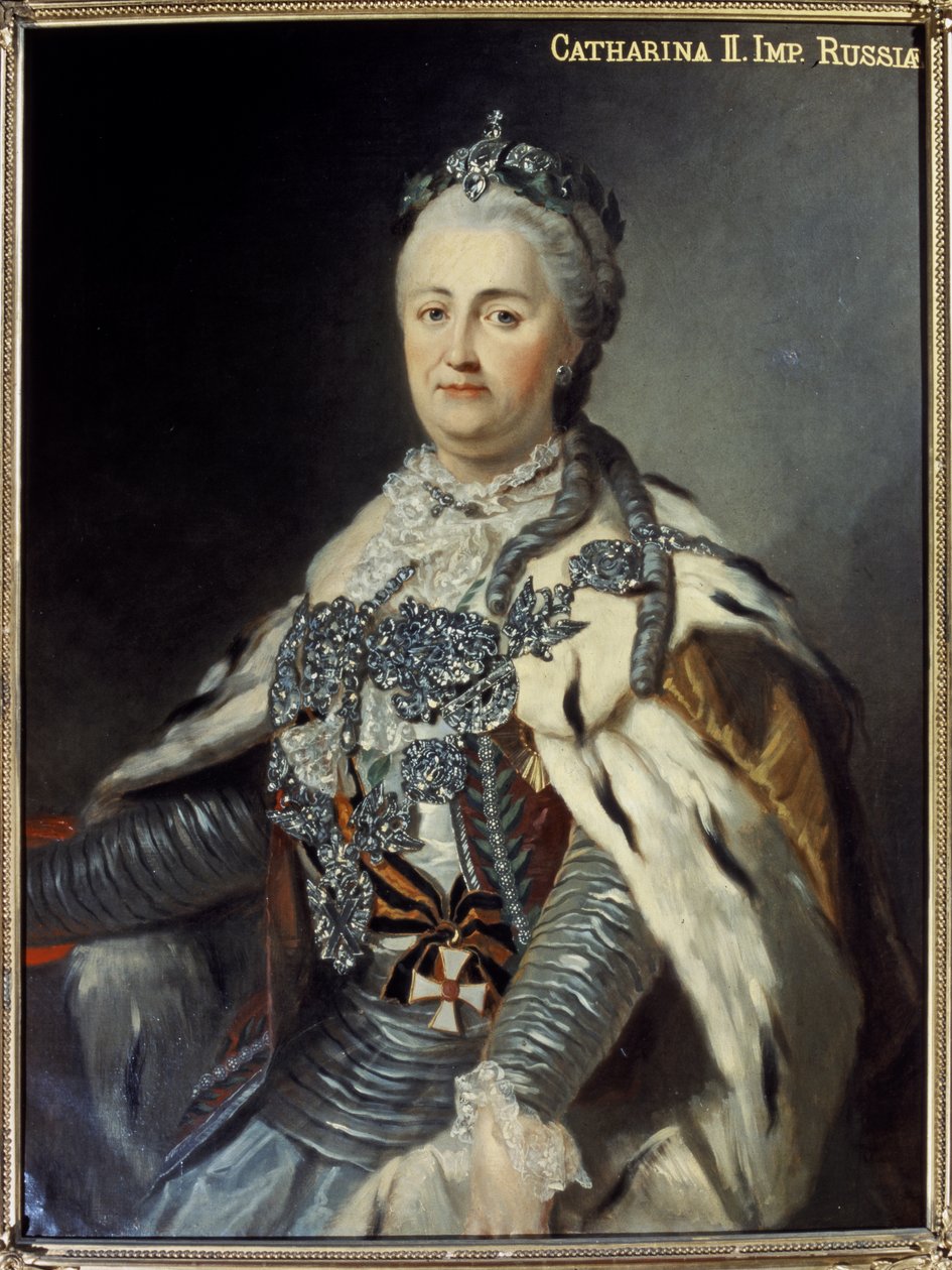 Katariina II "Suuri" (1729-1796) (öljy kankaalle) tekijältä Francesco Guerini