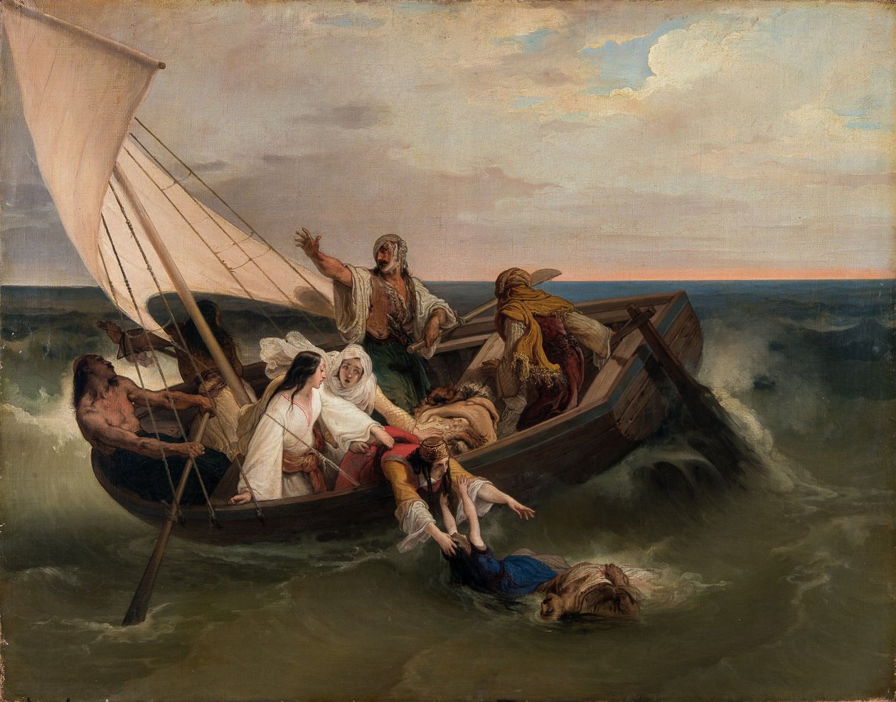 Vene kreikkalaisten pakolaisten kanssa, 1834. tekijältä Francesco Hayez