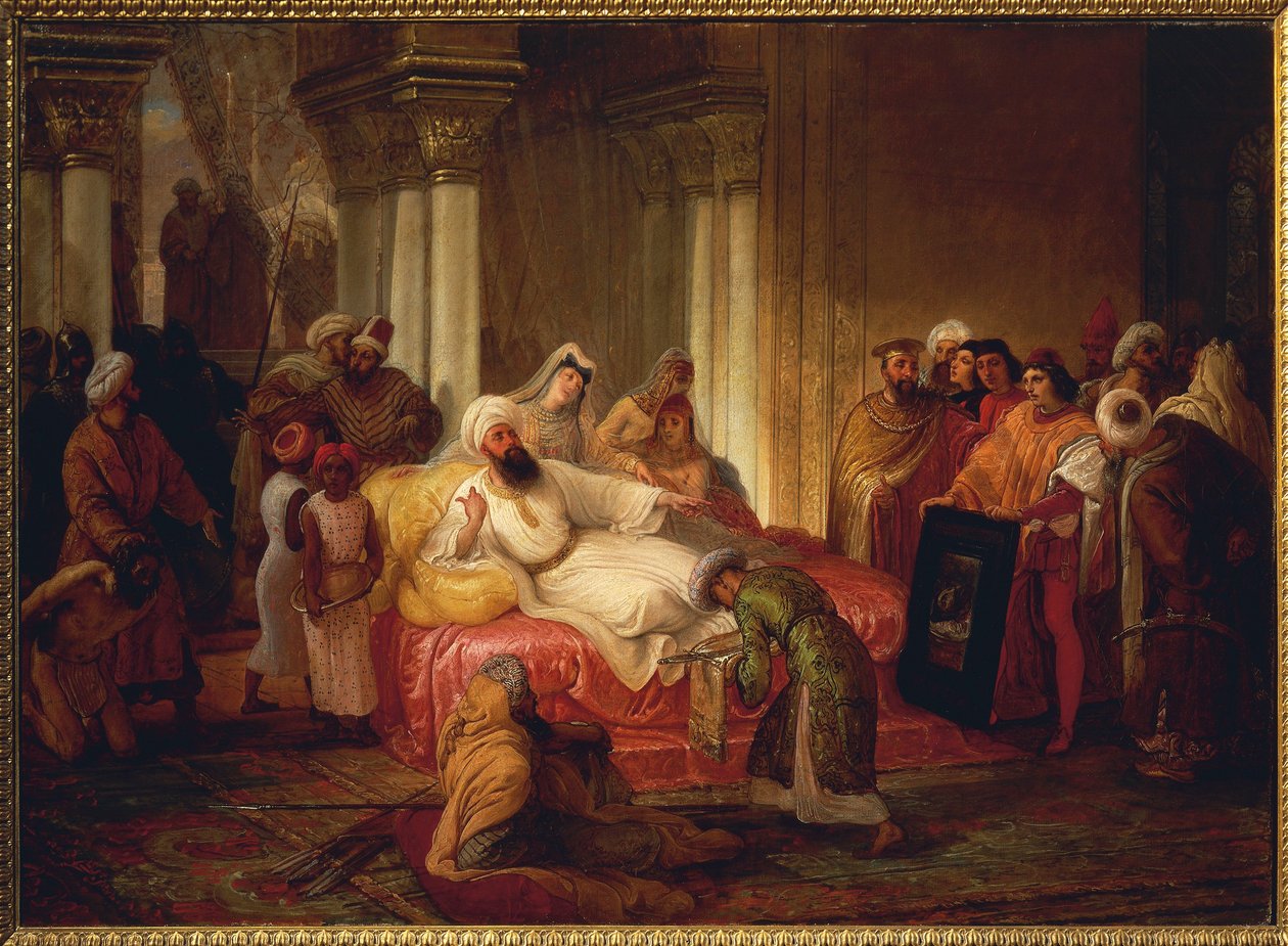Gentile Bellini (1429-1507) ja Mehmet II (1430-1481) tekijältä Francesco Hayez