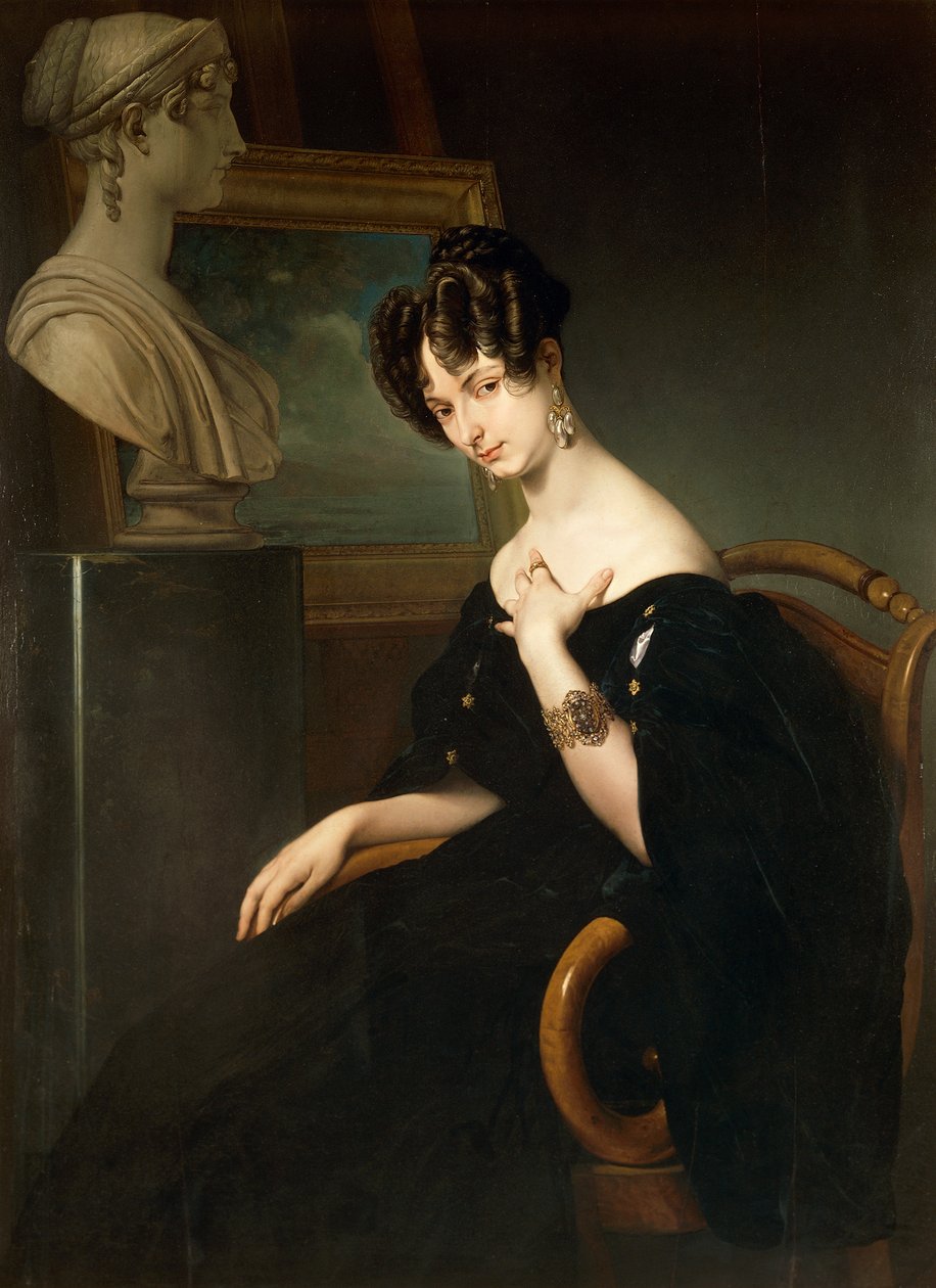 Francesco Hayezin (1791-1882) muotokuva Cristina Trivulzio Belgiojososta, öljy kankaalle tekijältä Francesco Hayez