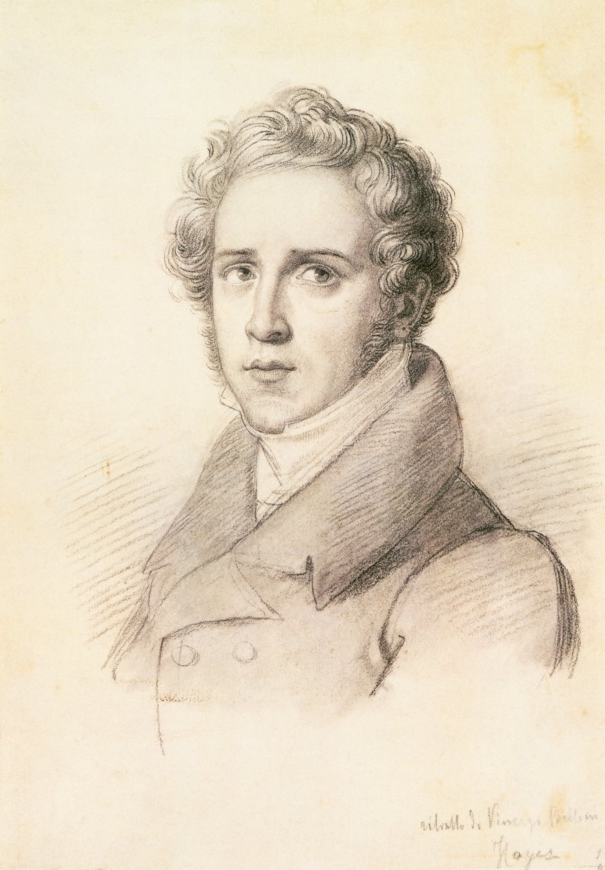 Italialaisen säveltäjän Vincenzo Bellinin muotokuva (Catania tekijältä Francesco Hayez