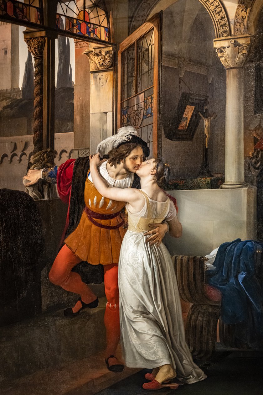 Romeon viimeinen suudelma Julialle tekijältä Francesco Hayez
