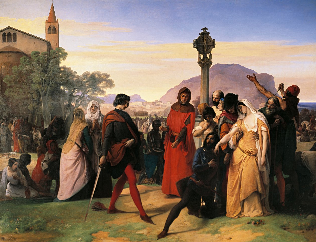 Sisilialainen Vespers, ranskalaisen Droetton loukkaama Palermosta kotoisin olevan Ruggiero Mastrangelon morsian, kostetaan hänen kuolemastaan tekijältä Francesco Hayez