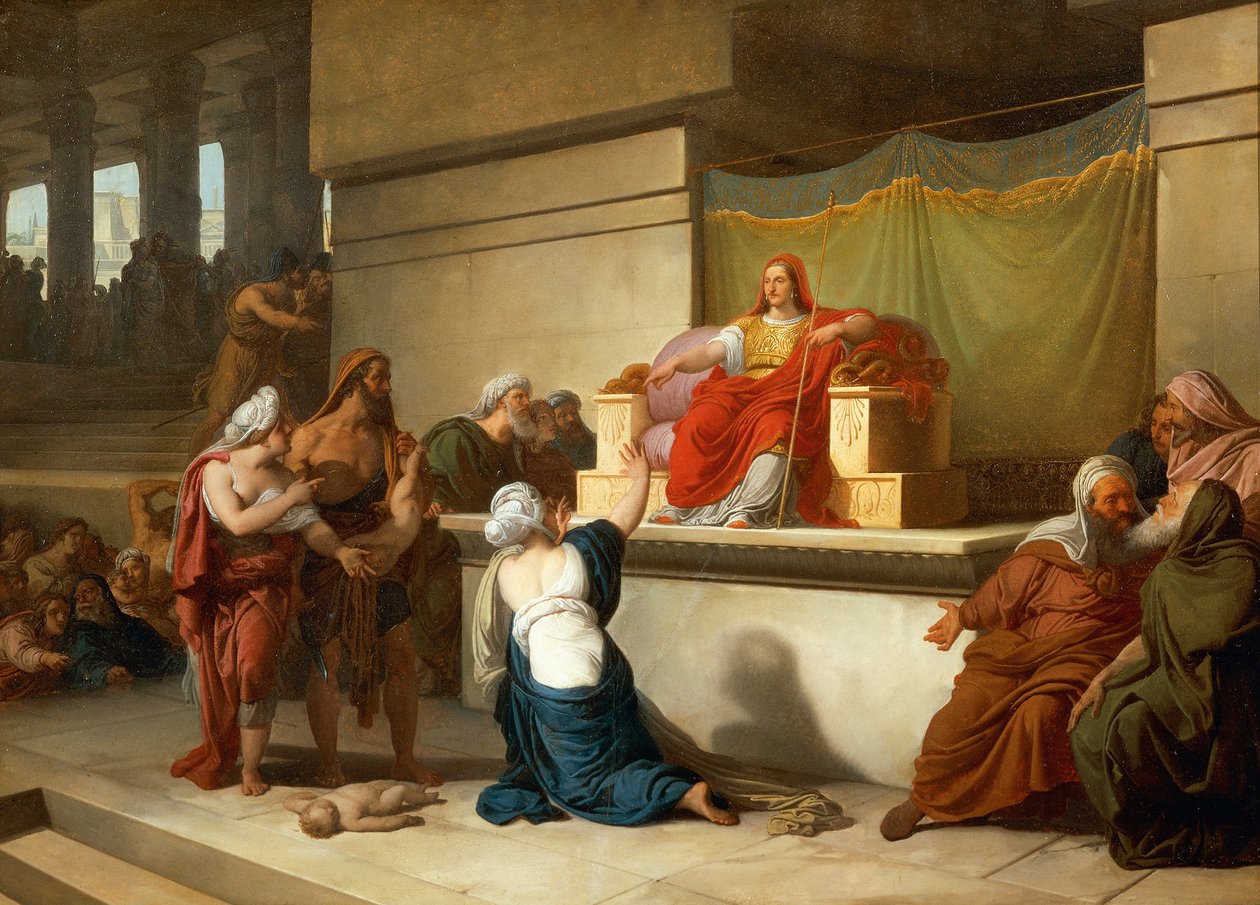 Salomonin tuomio, Francesco Hayez (1791-1882), öljy, 54,4 x 75 cm, 2. tekijältä Francesco Hayez
