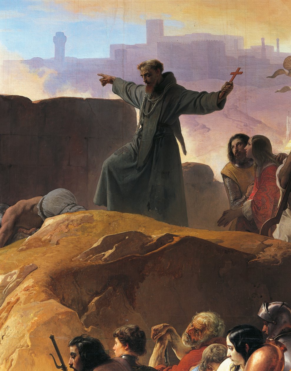 Ensimmäisten ristiretkeläisten jano Jerusalemissa, Francesco Hayez, yksityiskohta tekijältä Francesco Hayez