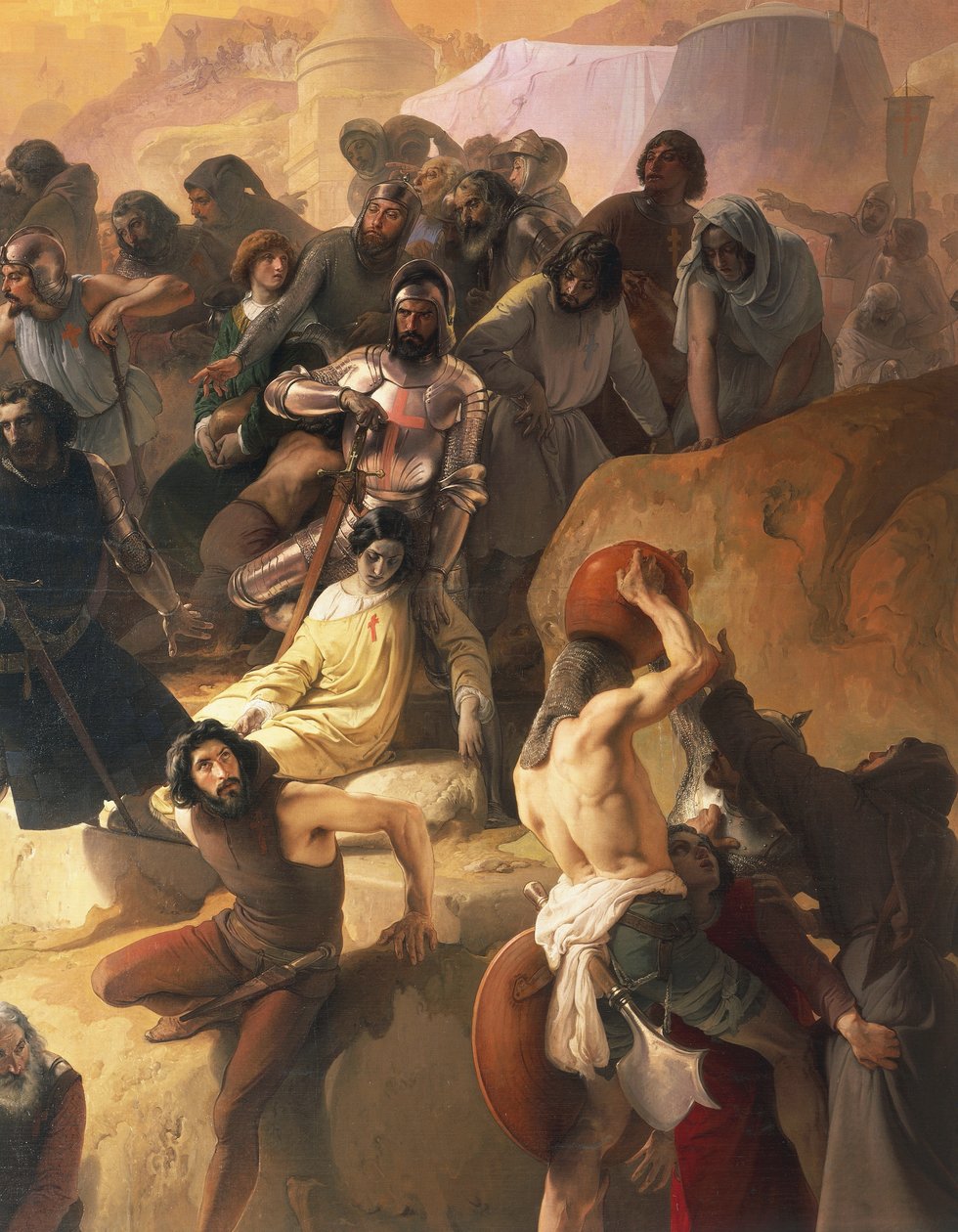 Ensimmäisten ristiretkeläisten jano Jerusalemissa, Francesco Hayez, yksityiskohta tekijältä Francesco Hayez