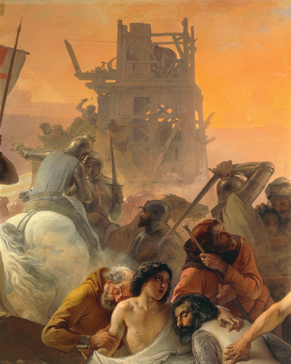Ensimmäisten ristiretkeläisten jano Jerusalemissa, Francesco Hayez, yksityiskohta tekijältä Francesco Hayez