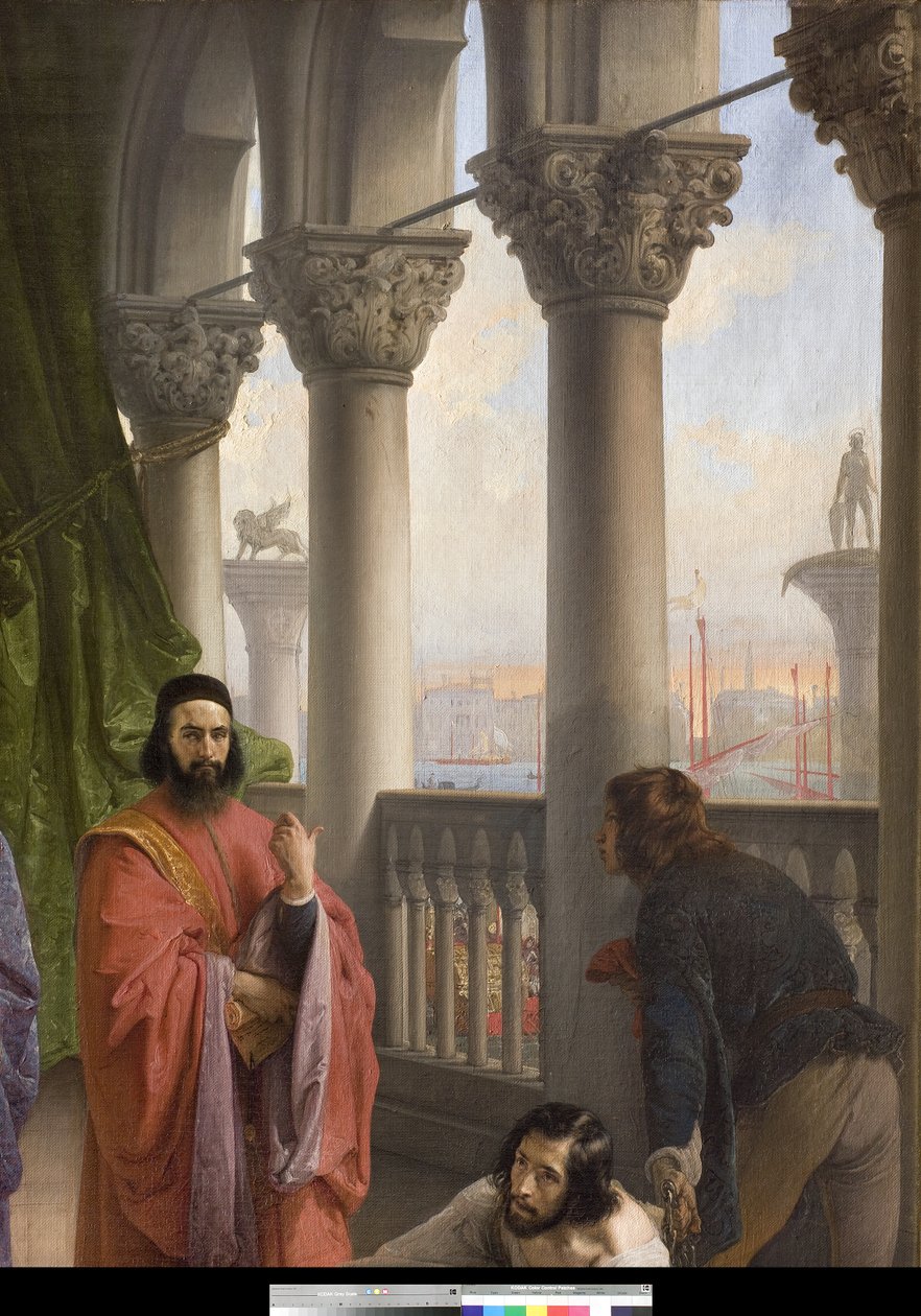 Jacopo Foscarin ja hänen perheensä viimeinen tapaaminen ennen karkotusta, 1838-40. tekijältä Francesco Hayez
