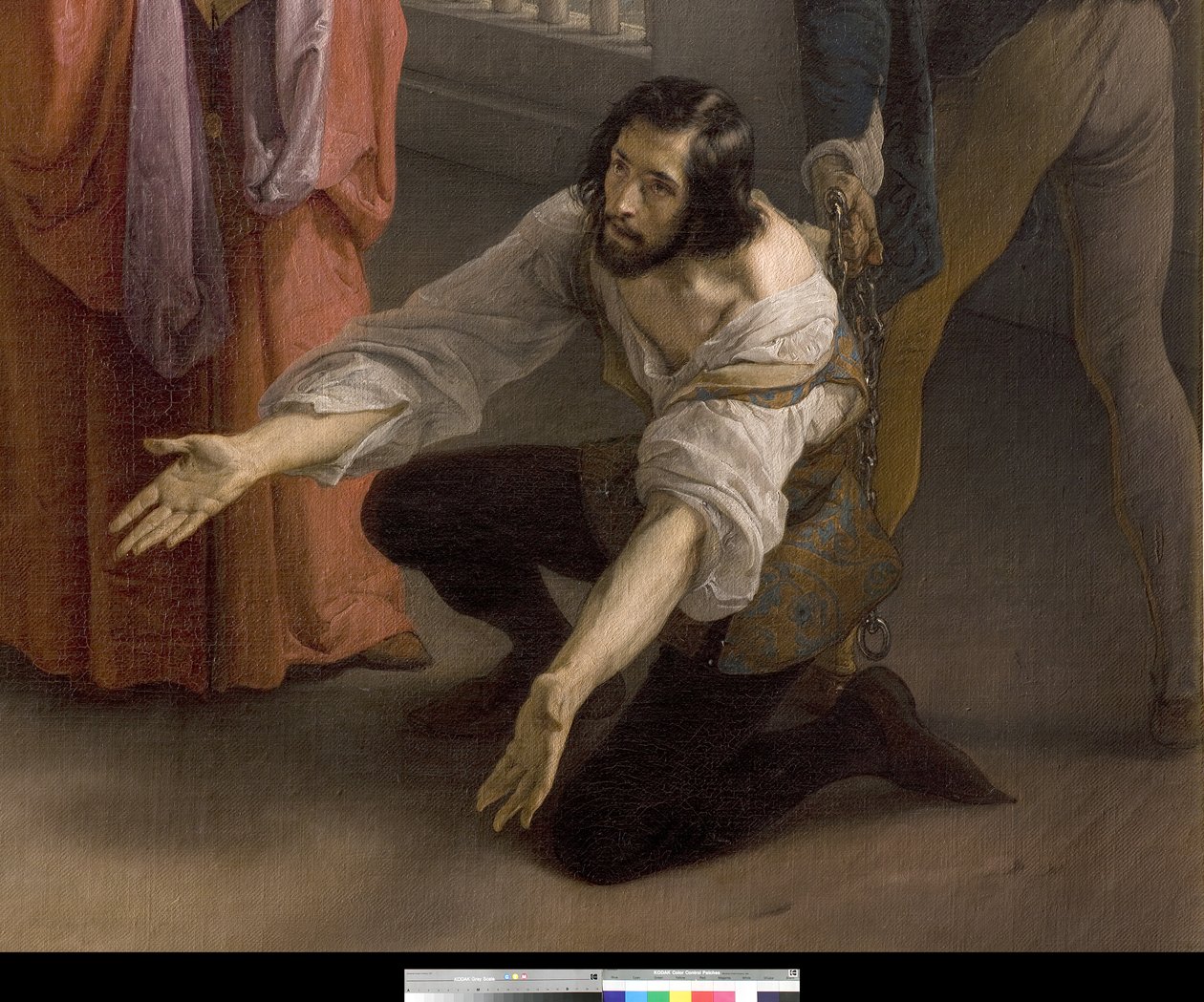 Jacopo Foscarin ja hänen perheensä viimeinen tapaaminen ennen karkotusta, 1838-40. tekijältä Francesco Hayez