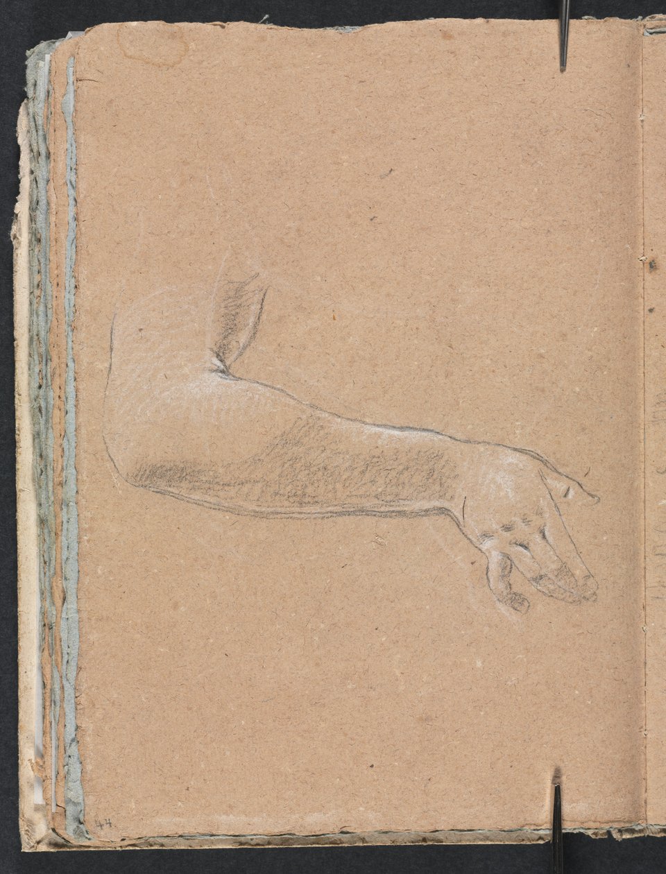 Verona Sketchbook: Naisen oikea käsi ja käsi, sivu 44, 1760. tekijältä Francesco Lorenzi