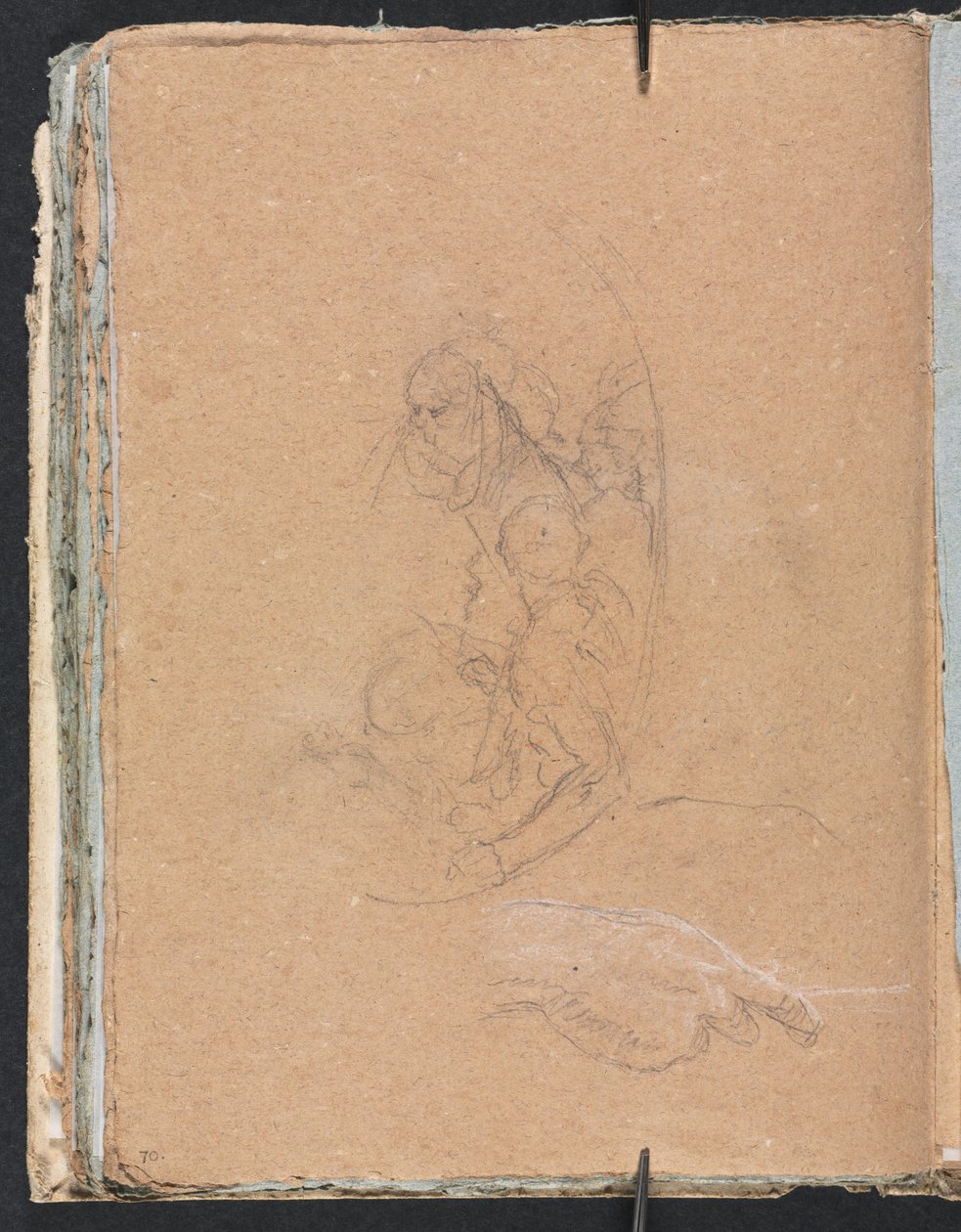 Verona Sketchbook: Figuurit pyöreässä käsitutkimuksella sivu 70, 1760. tekijältä Francesco Lorenzi