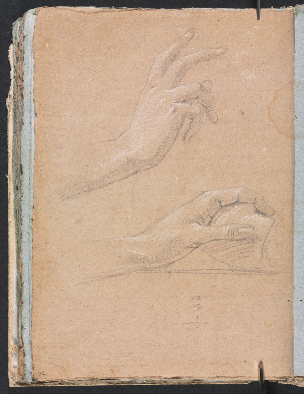Verona Sketchbook: Kädet sivu 92, 1760. tekijältä Francesco Lorenzi