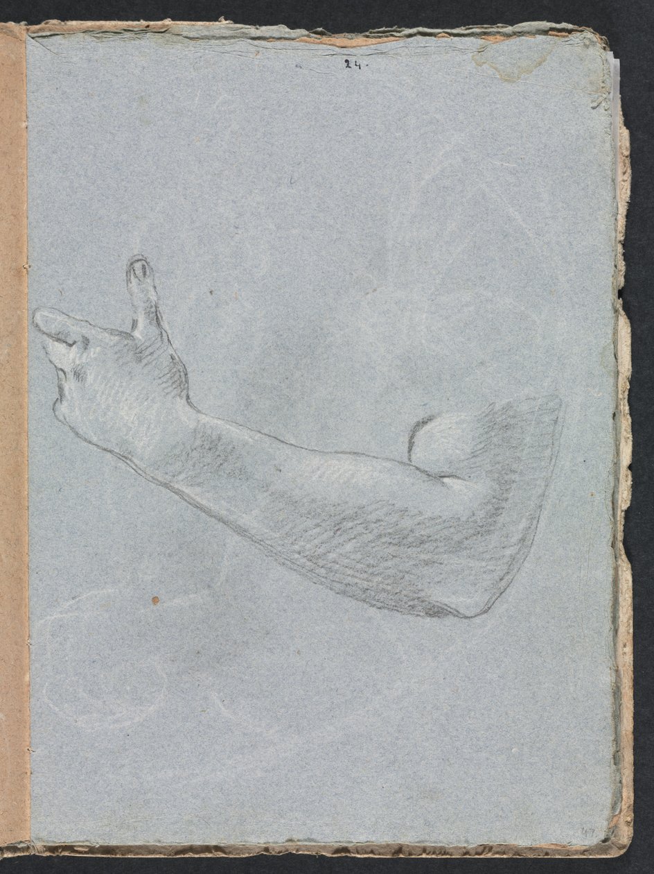 Verona Sketchbook: Vasen käsi ja käsi sivu 47, 1760. tekijältä Francesco Lorenzi