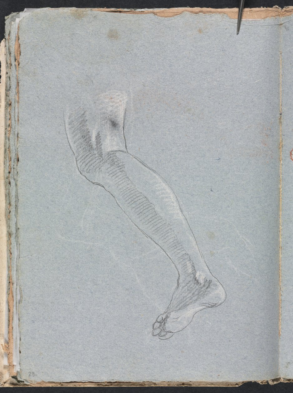 Verona Sketchbook: Vasen jalka sivu 28, 1760. tekijältä Francesco Lorenzi