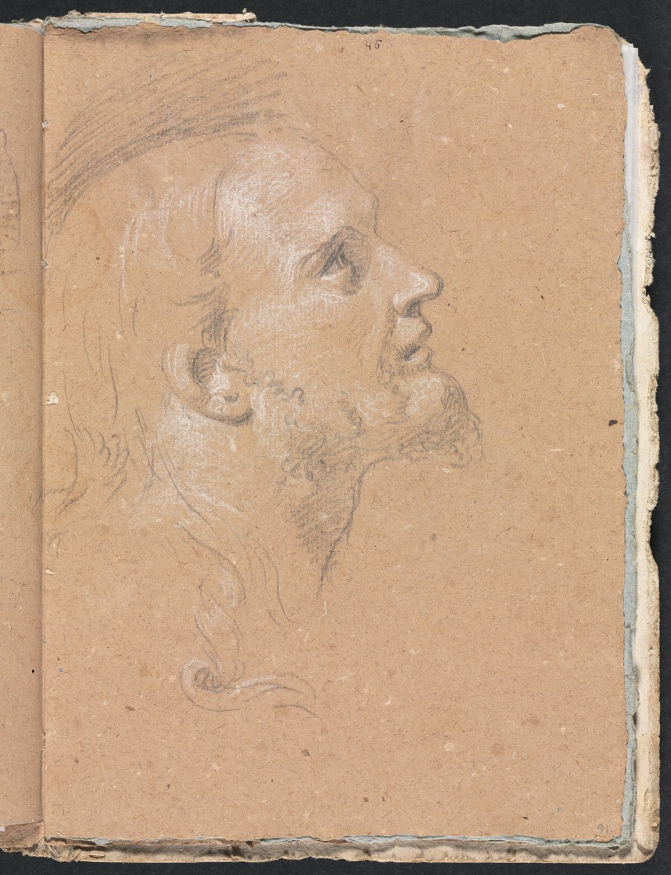 Verona Sketchbook: Miespää profiilisivulla 91 , 1760. tekijältä Francesco Lorenzi