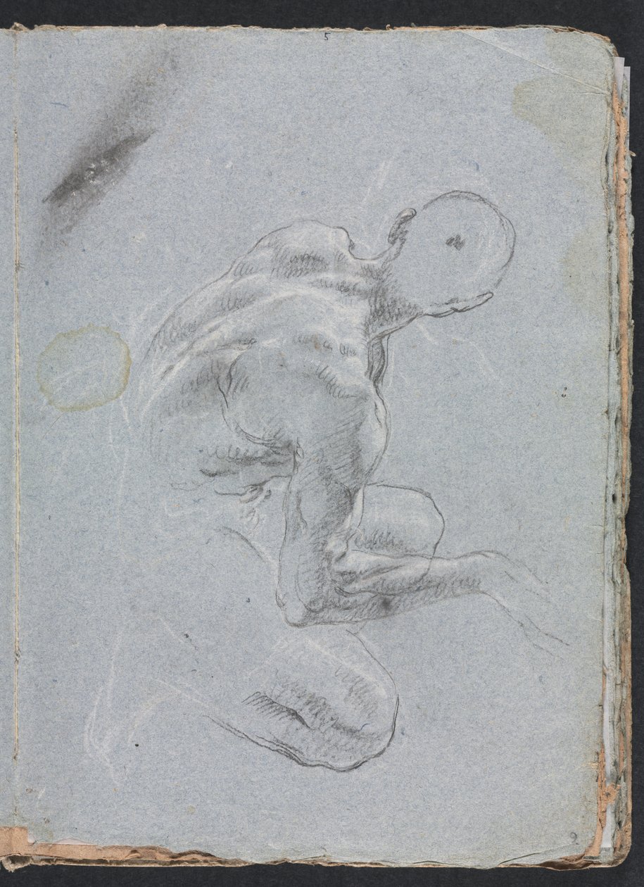 Verona Sketchbook: Miesten alaston takasivulta 9, 1760. tekijältä Francesco Lorenzi