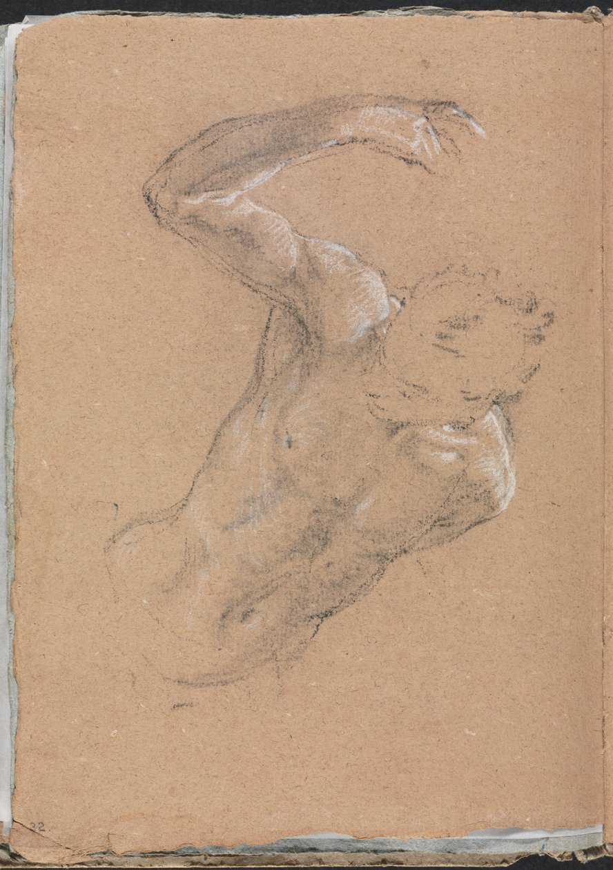 Verona Sketchbook : Mies alaston oikea käsi ylös (sivu 32) tekijältä Francesco Lorenzi