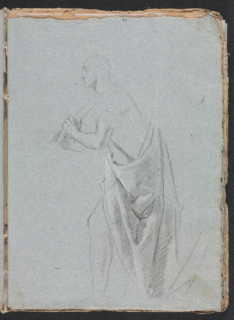 Verona Sketchbook: Seisova uros verhoilla (sivu 19) tekijältä Francesco Lorenzi