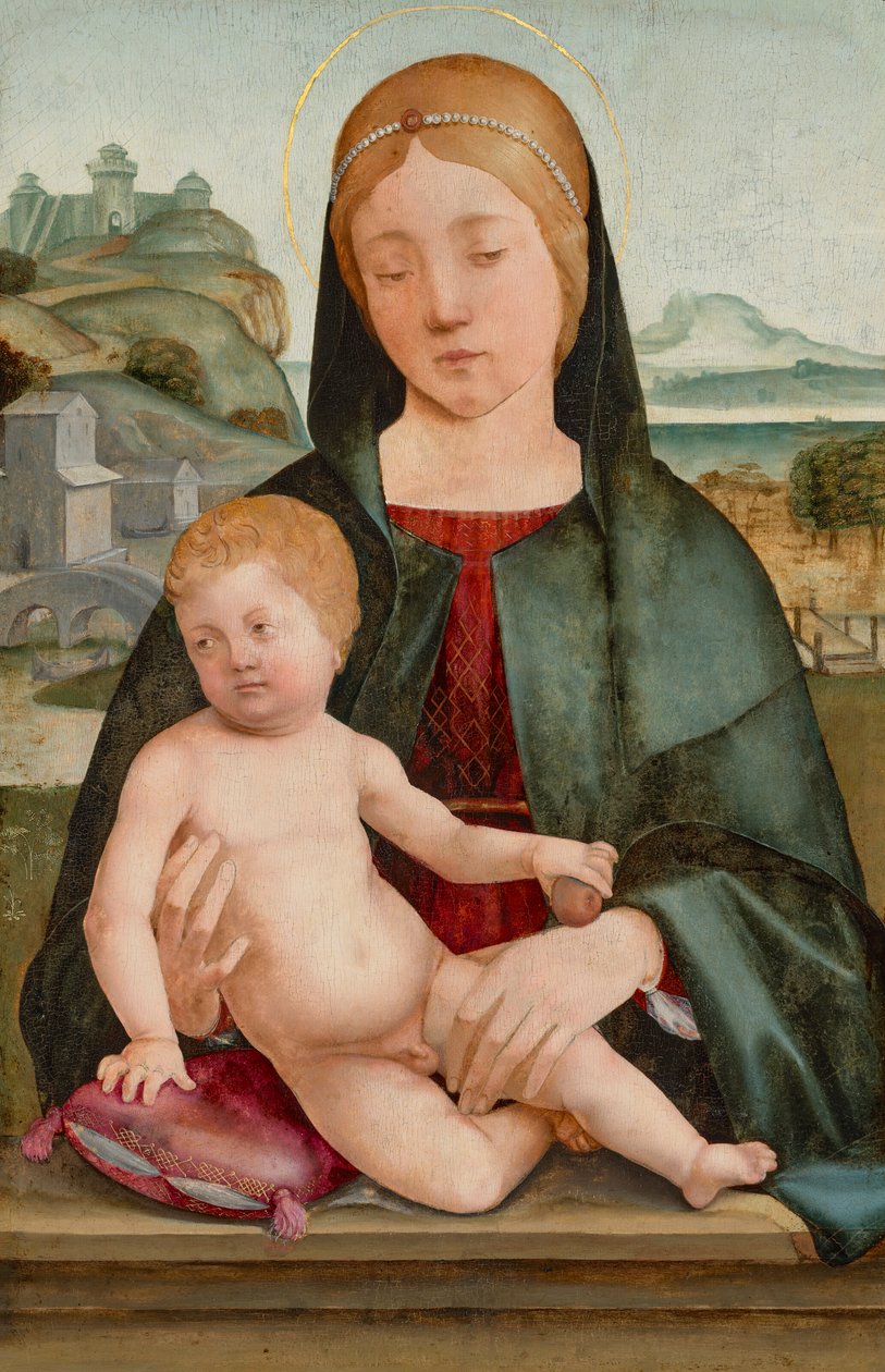 Madonna ja lapsi maisemassa tekijältä Francesco Marmitta