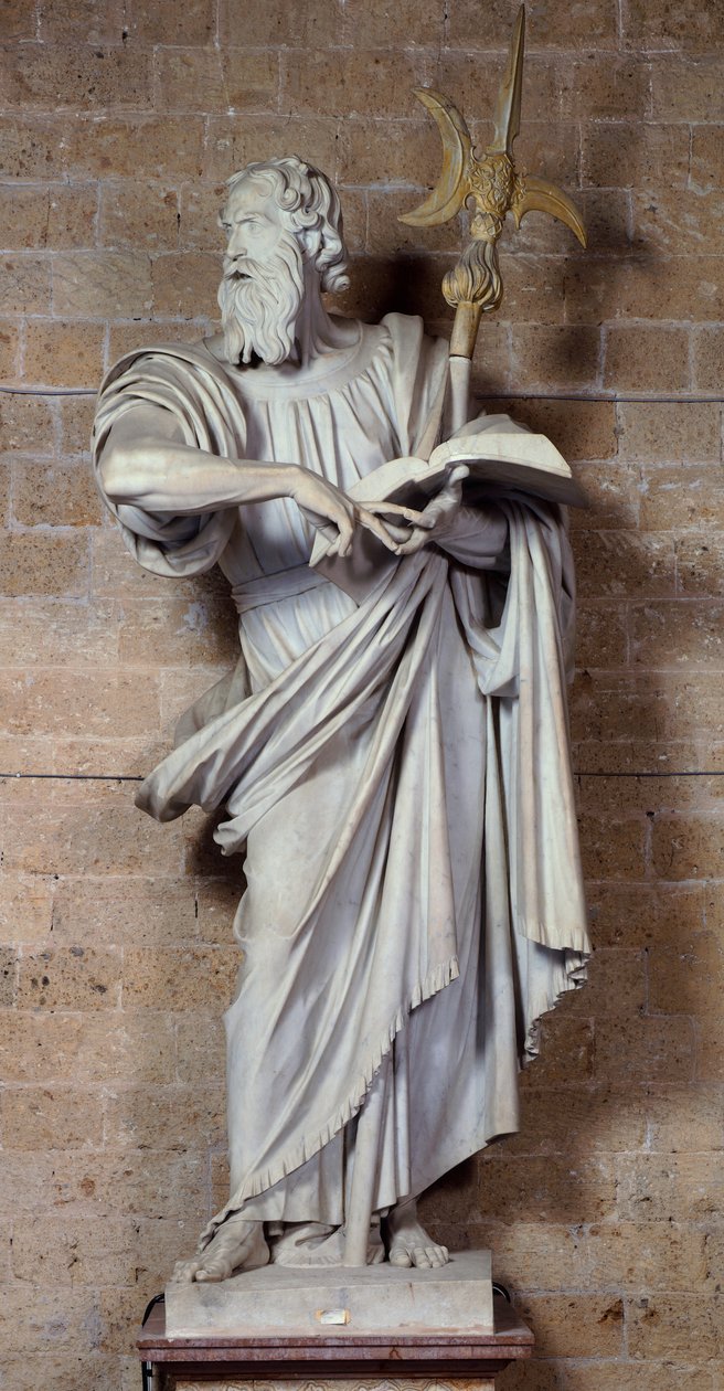 St Thaddeus, Francesco Mochin (1580-1654) marmoriveistos, Tuomiokirkon teosten museo, Orvieto, Italia tekijältä Francesco Mochi