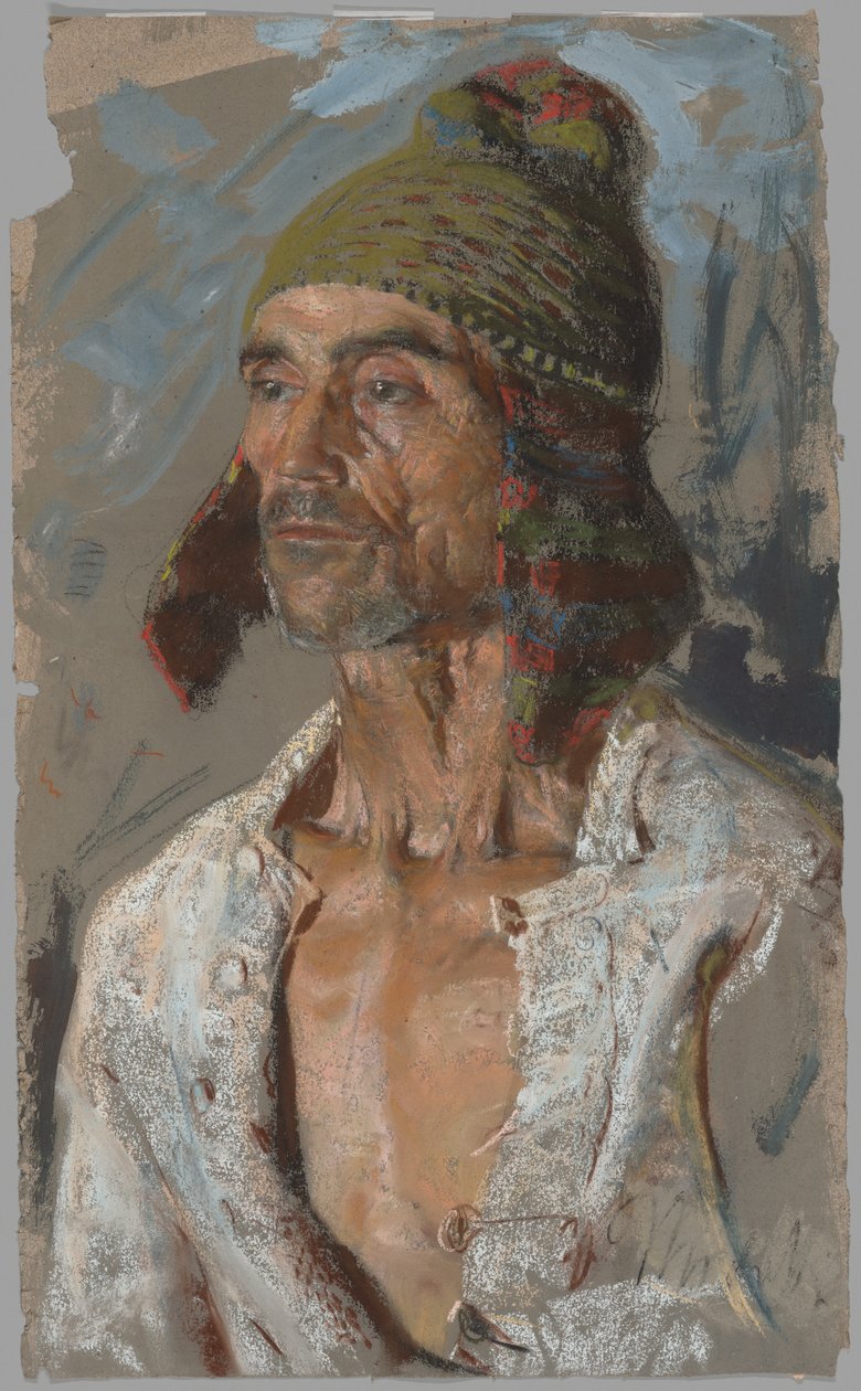 Paimen (tutkimus sanalle "The Wow") (recto); Nainen pitelee vauvaa (Studio "Vow") (käänteinen) tekijältä Francesco Paolo Michetti