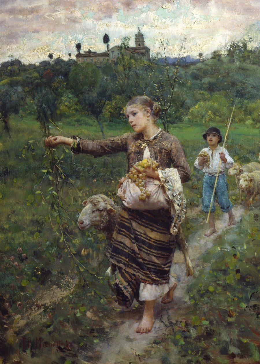 Paimentar (öljy kankaalle) tekijältä Francesco Paolo Michetti