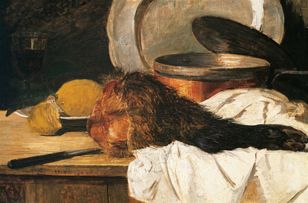 Asetelma villisian jalalla (öljy kankaalle) tekijältä Francesco Paolo Palizzi